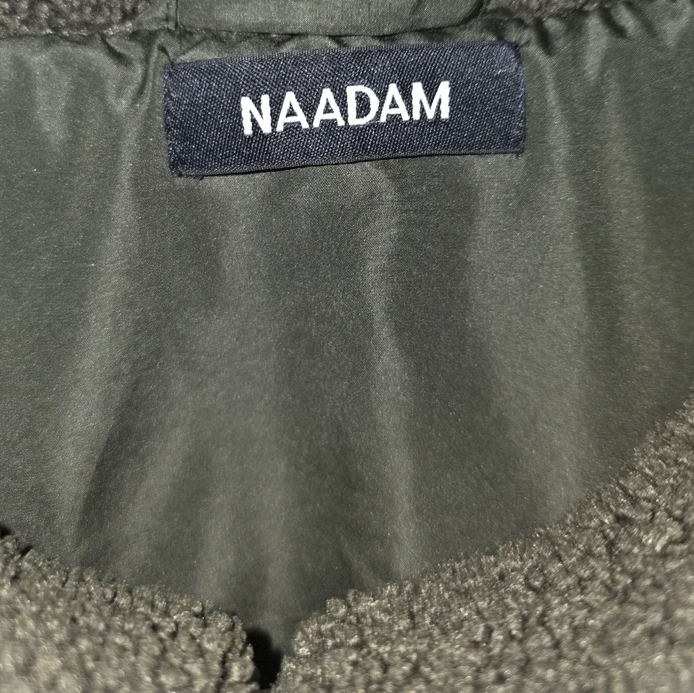 Naadam Mens Fleece Sherpa Zip Up Jacket Dark Olive Green XL NWOT